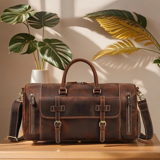 The Belmont Weekender Leather Duffle Bag