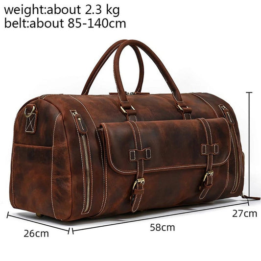 The Belmont Weekender Leather Duffle Bag