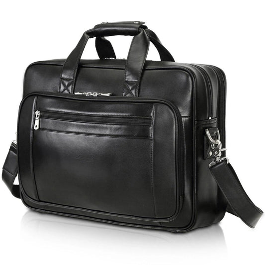 The Kensington Black Leather Briefcase
