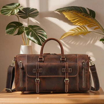The Belmont Weekender Leather Duffle Bag